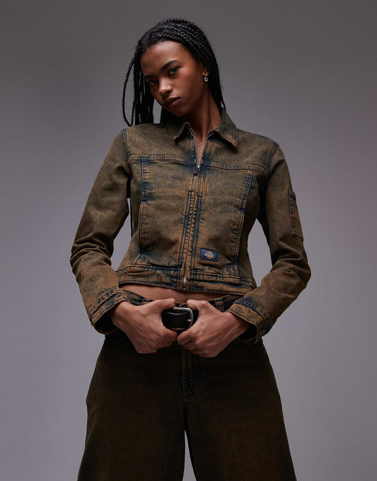 Loose Wave Slim Fit Denim Jacket