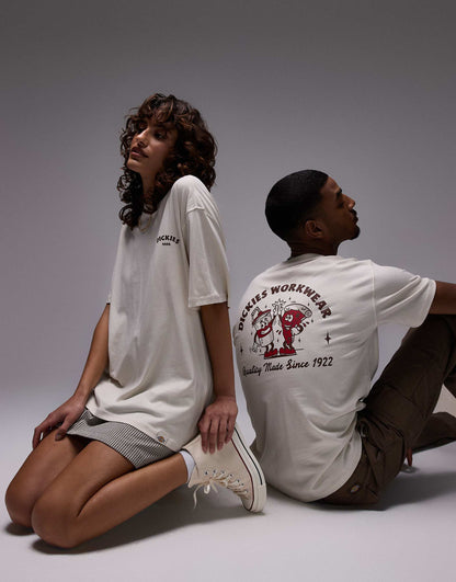 Pizza Graphic Back Print T-Shirt