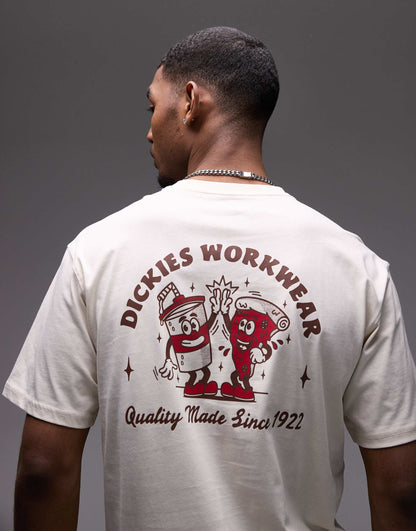 Pizza Graphic Back Print T-Shirt