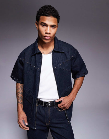 Co-Ord Stud Denim Shirt