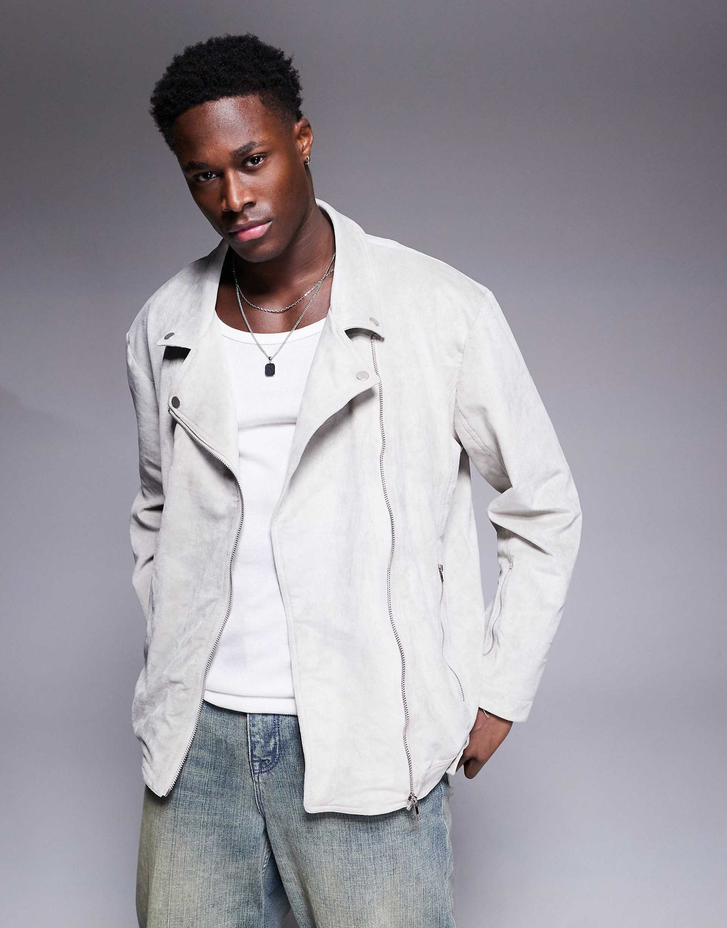 Suede Biker Jacket