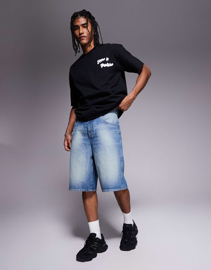 Longer Length Carpenter Denim Jort