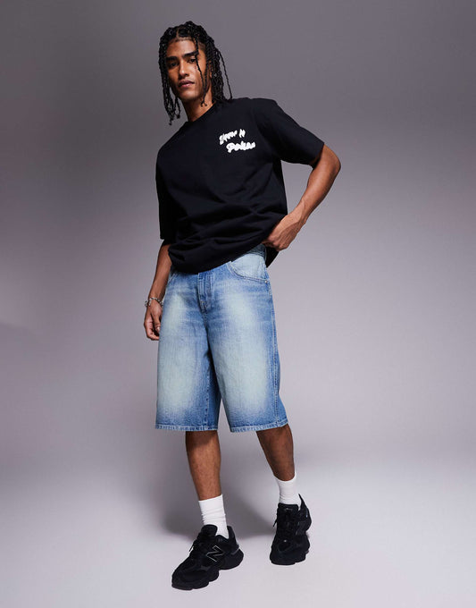 Longer Length Carpenter Denim Jort