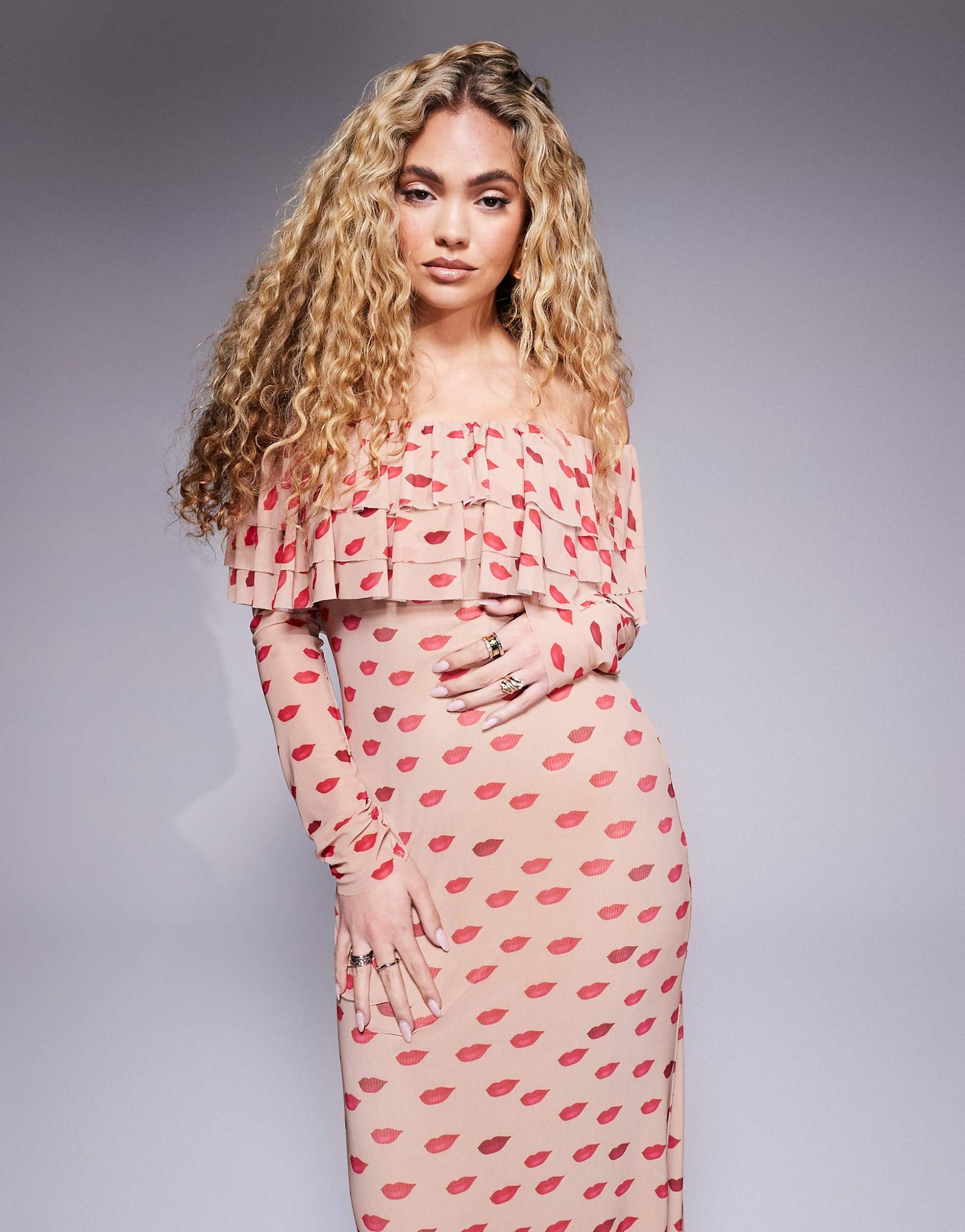 Dahlia Off The Shoulder Maxi Dress With Ruffle Detail