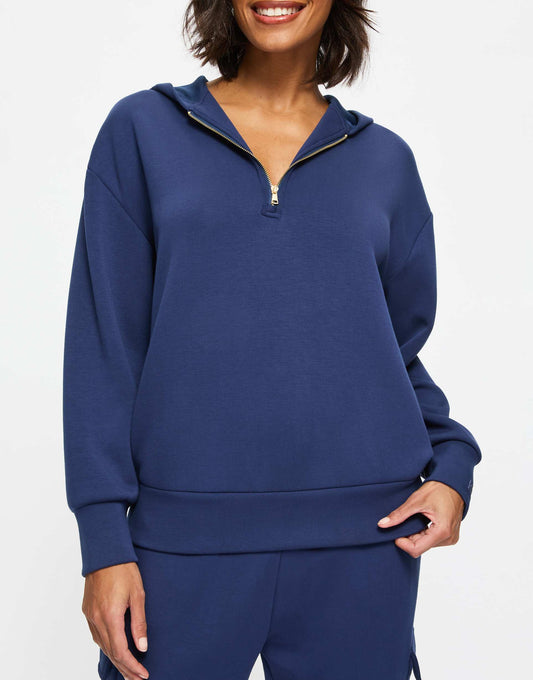 Sarina Scuba Sweat Zip Neck Hoodie