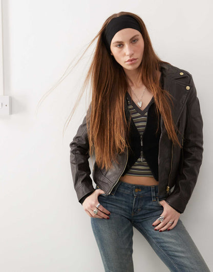 Real Leather Biker Jacket
