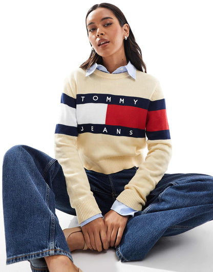 Colour-Blocked Flag Relaxed Jumper