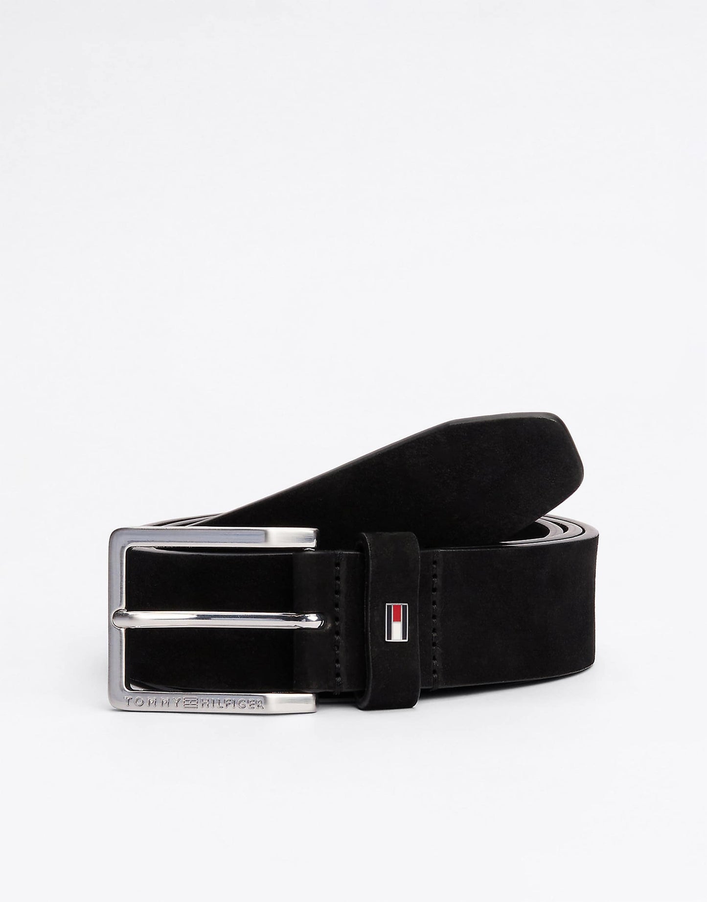 Logo Square Buckle Leather Belt