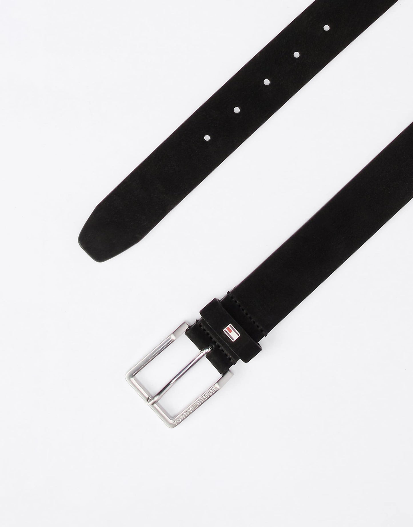 Logo Square Buckle Leather Belt