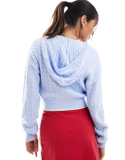 Cable Knit Zip-Thru Sweatshirt