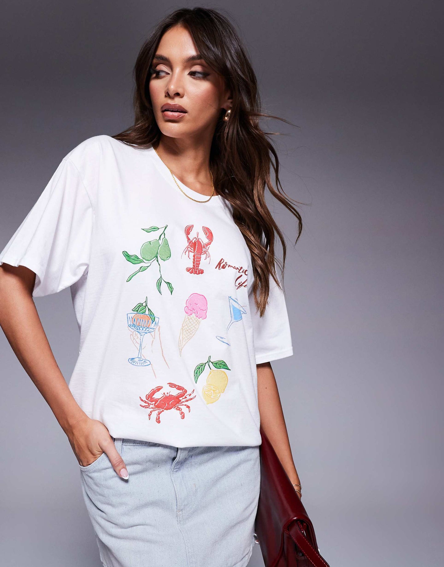 Nautical Graphic Print Oversized T-Shirt