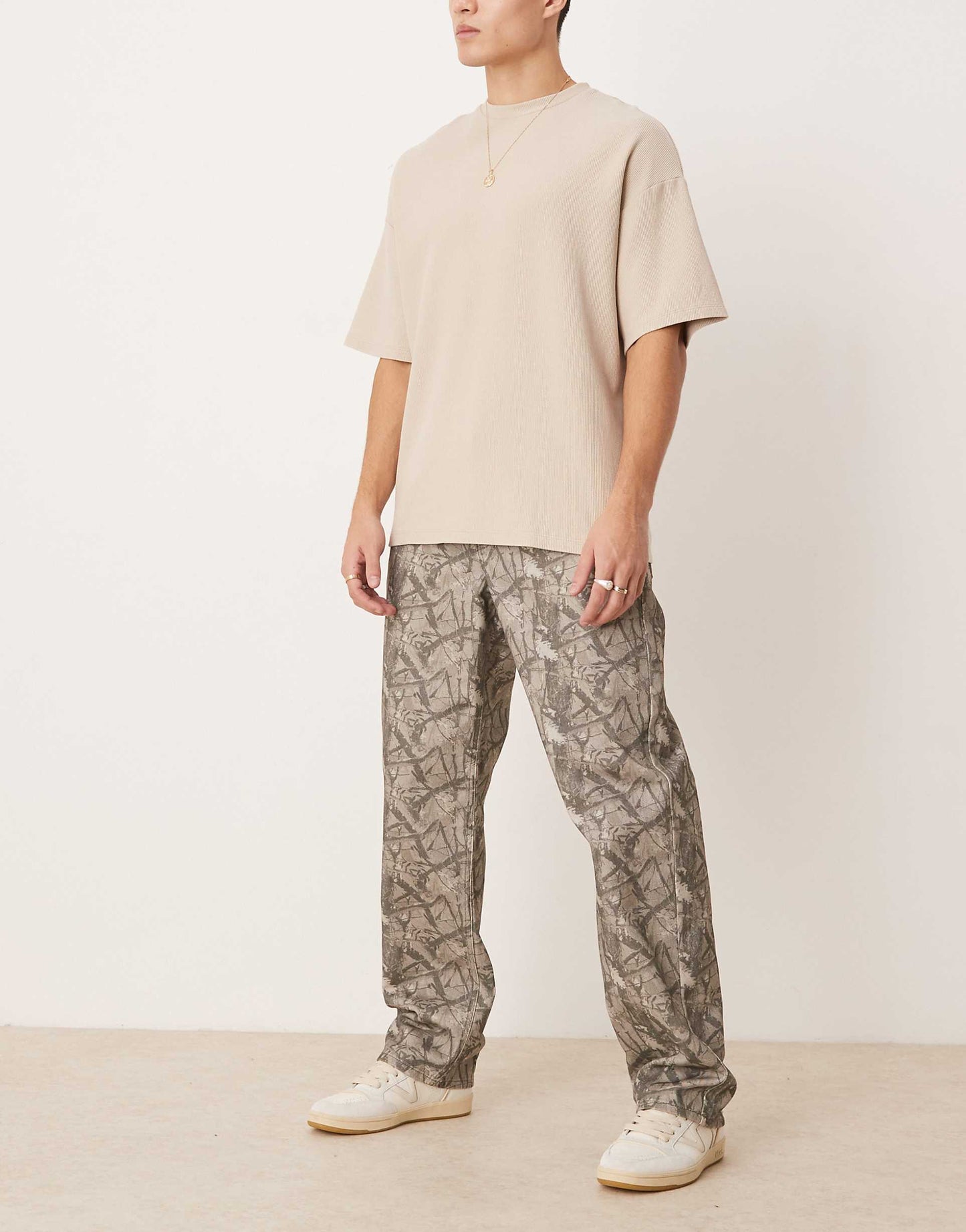 Super Baggy Trousers With Camouflage Print