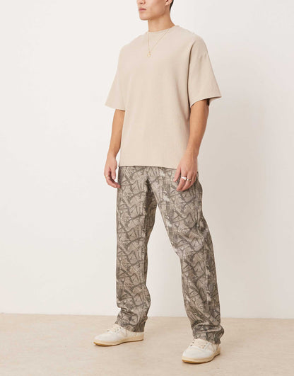 Super Baggy Trousers With Camouflage Print