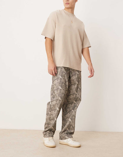 Super Baggy Trousers With Camouflage Print