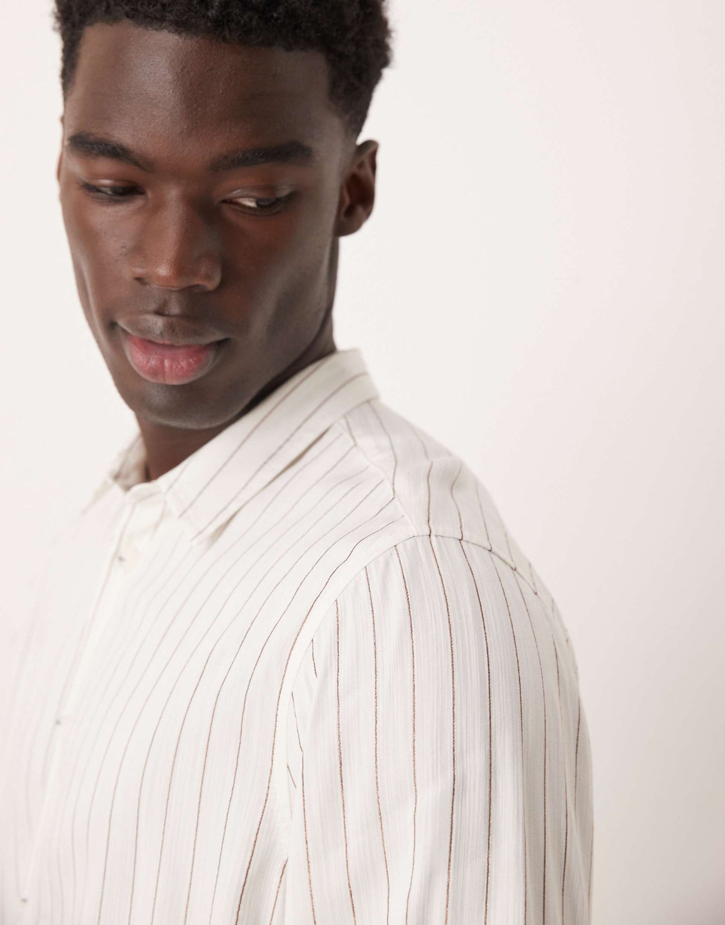 Relaxed Boxy Fit Shirt With Copper Stripe