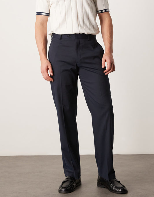 Smart Straight Leg Micro Texture Trousers