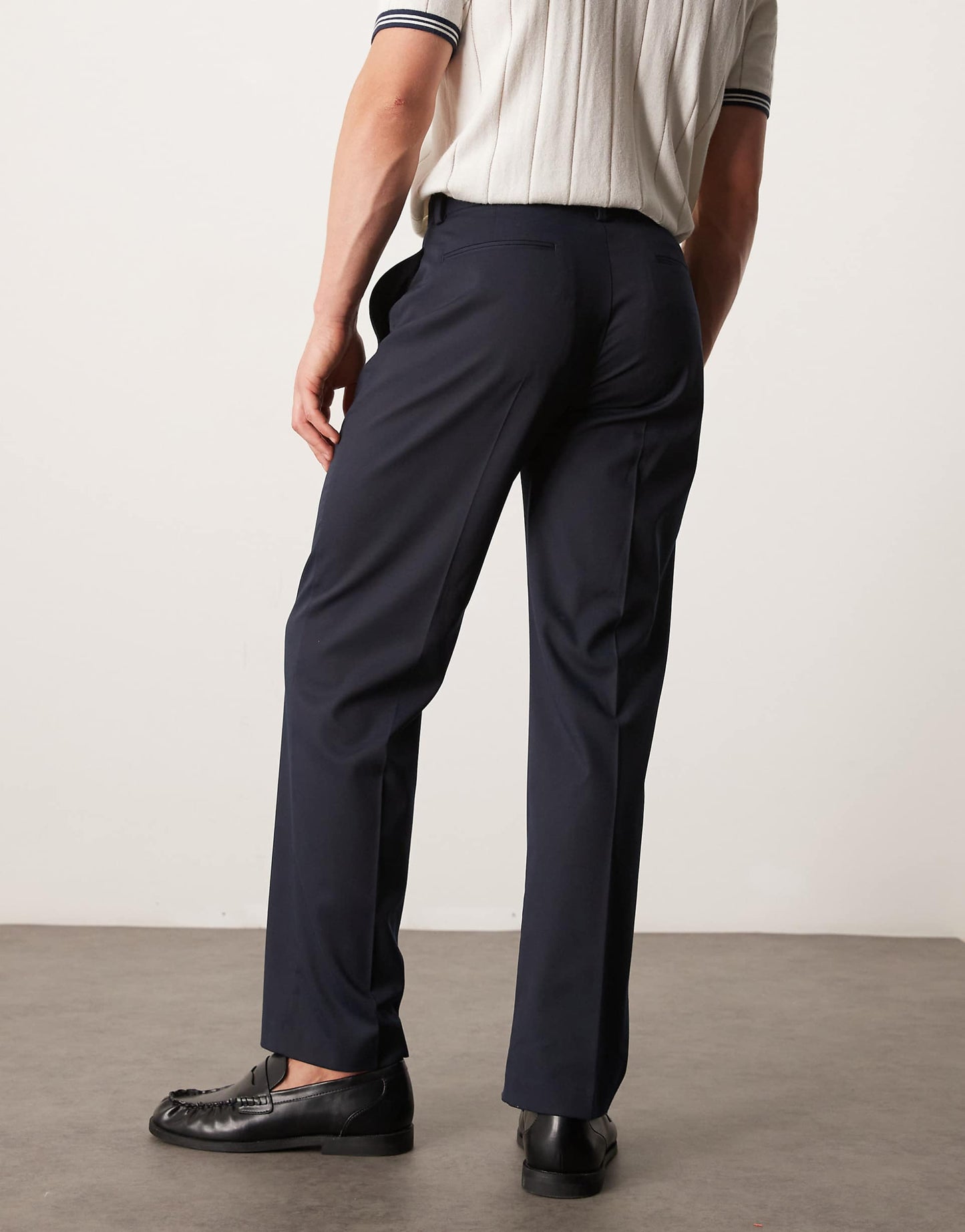 Smart Straight Leg Micro Texture Trousers