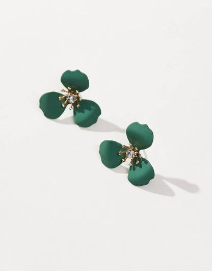 Enamel Floral Stud Earrings