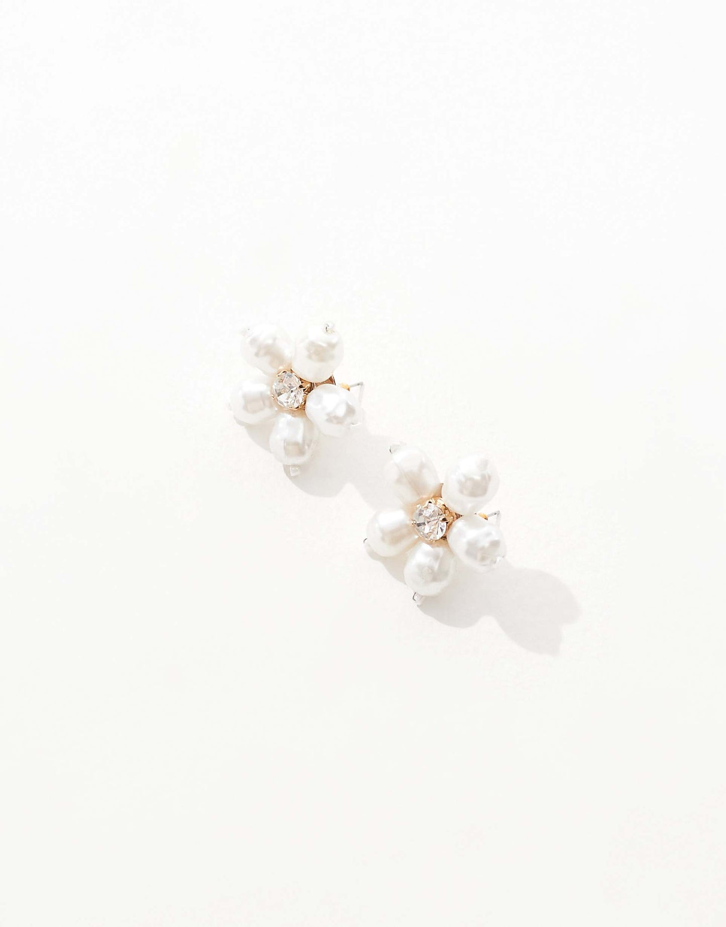 Pearl Flower Statement Stud Earrings