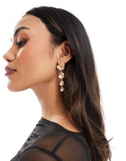 Statement Flower Drop Earrings