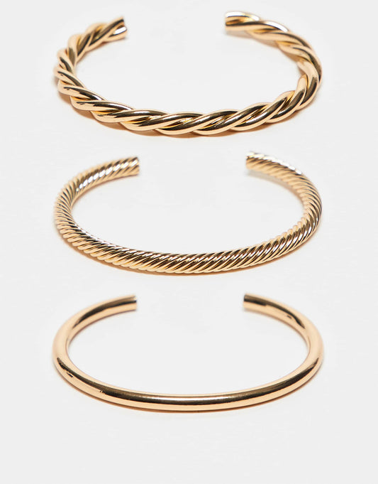 Twisted Bangle 3 Pack