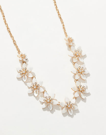 Statement Floral Pearl Necklace