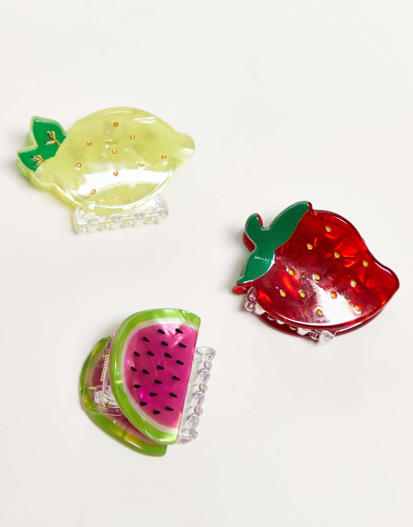 3 Pack Mini Fruit Hair Clips