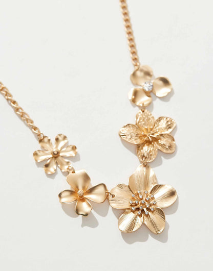 Brushed Statement Flower Necklace