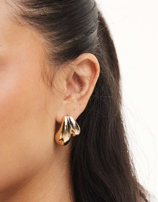 Double Drop Curve Earrings