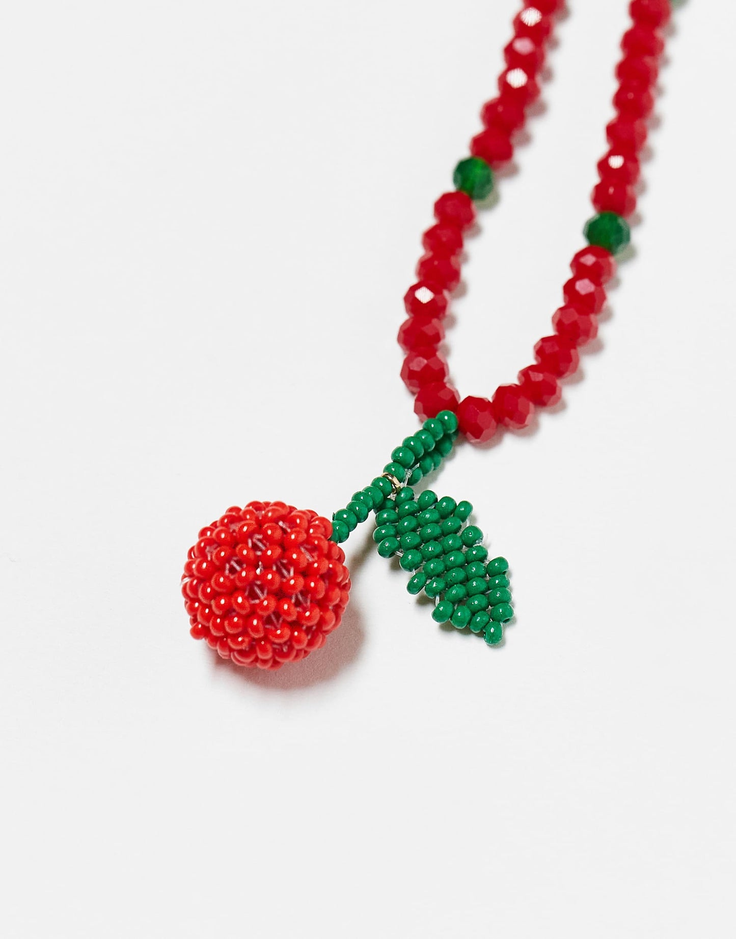 Beaded Cherry Phone Charm