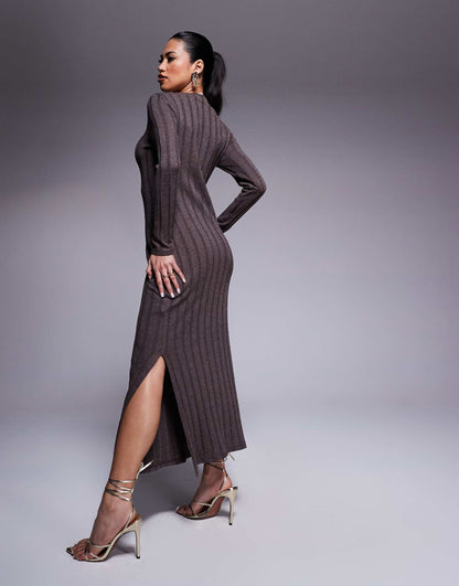 Long Sleeve Ribbed Dress