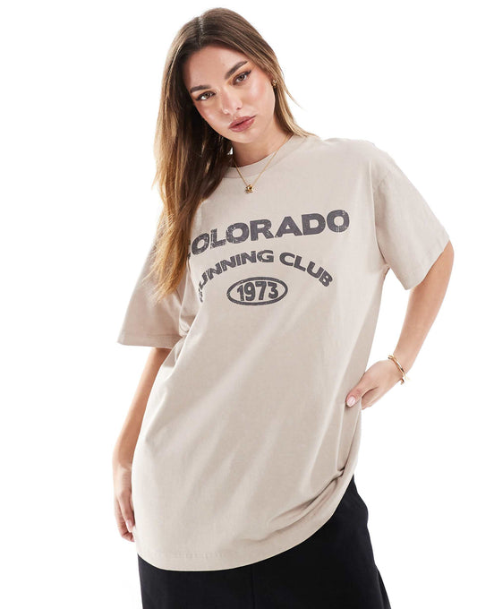 Oversized T-Shirt With Colorado Running Graphic