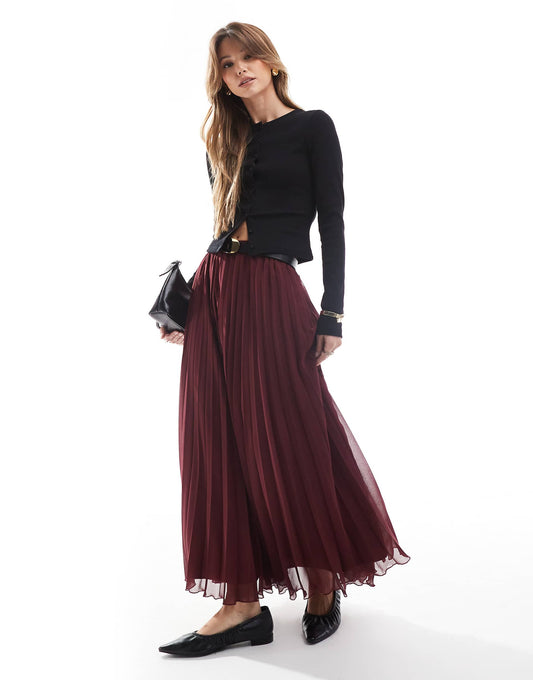 Pleated Maxi Skirt