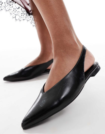 Lace Sling Back Flat Shoes