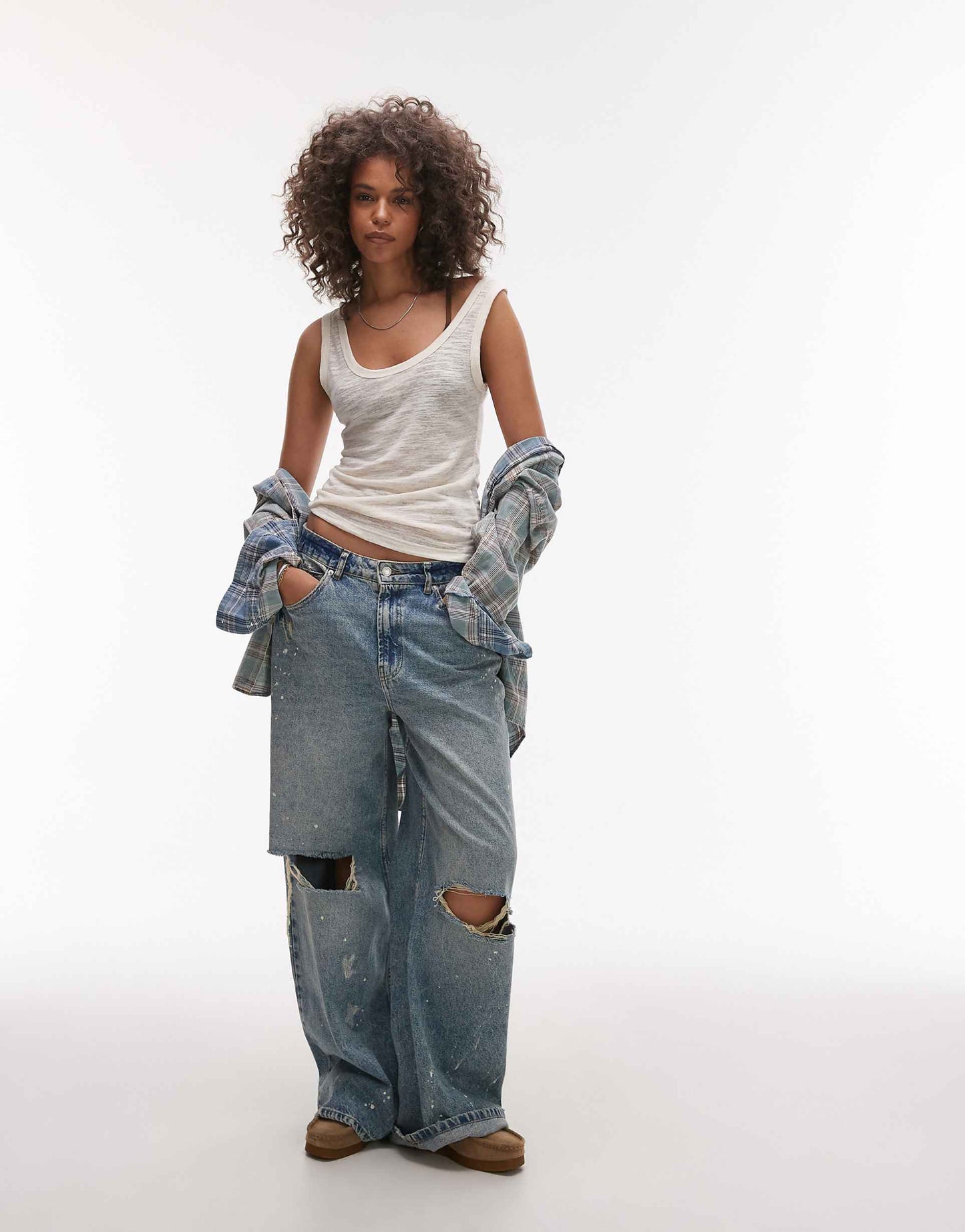 Linen Scoop Neck Vest
