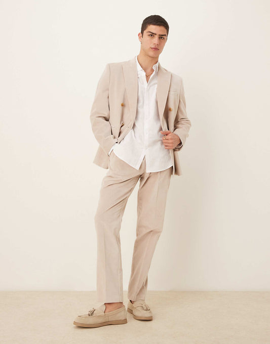 Slim Pleat Front Suit Trousers