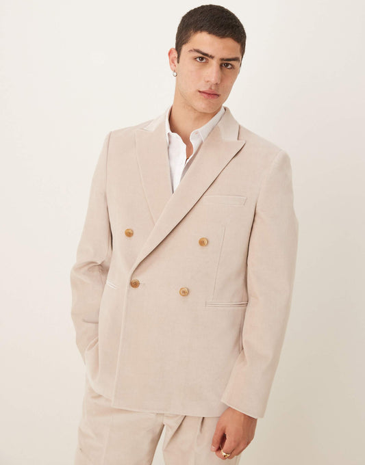 Slim Double Breasted Suit Jacket