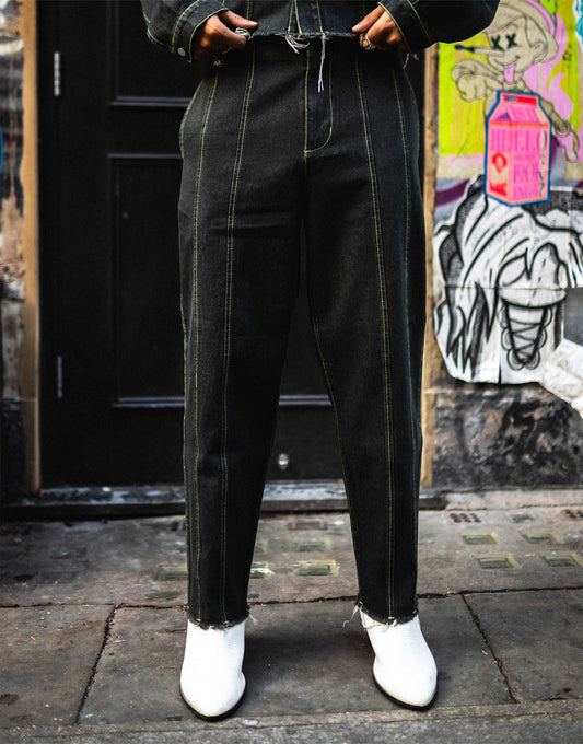 Seam Detail Straight Leg Jeans