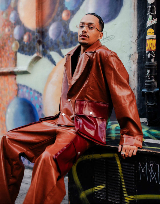 Straight Leg Baggy Trousers With Contrast Pockets