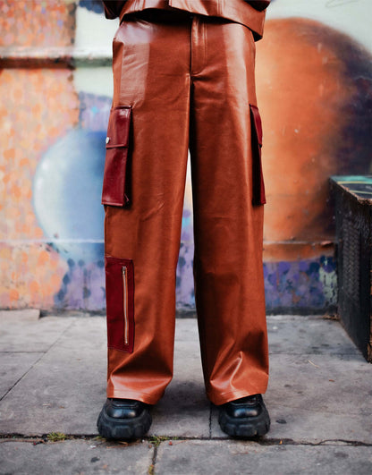 Straight Leg Baggy Trousers With Contrast Pockets