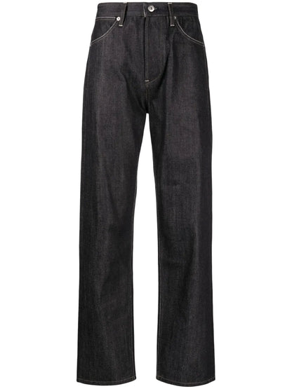 Contrast-Stitching Cotton Jeans