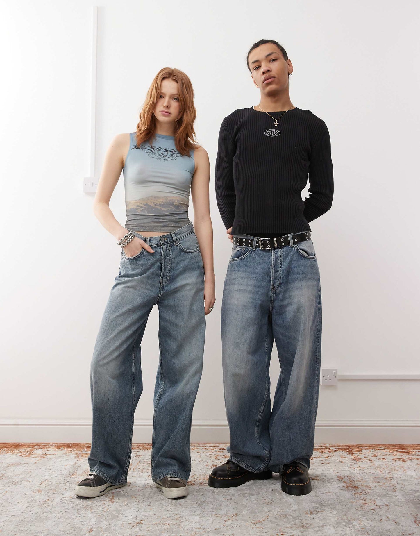 Unisex Astro Low Rise Baggy Jeans