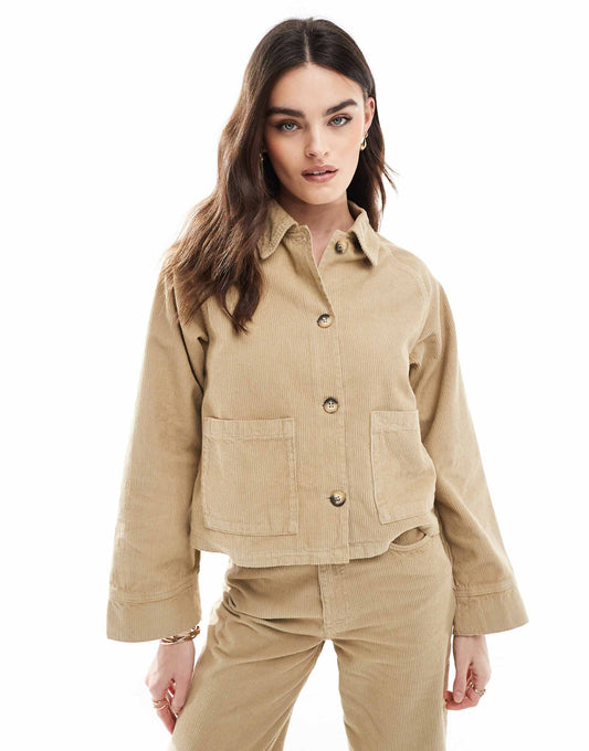 Oversized Cord Jacket With Pockets