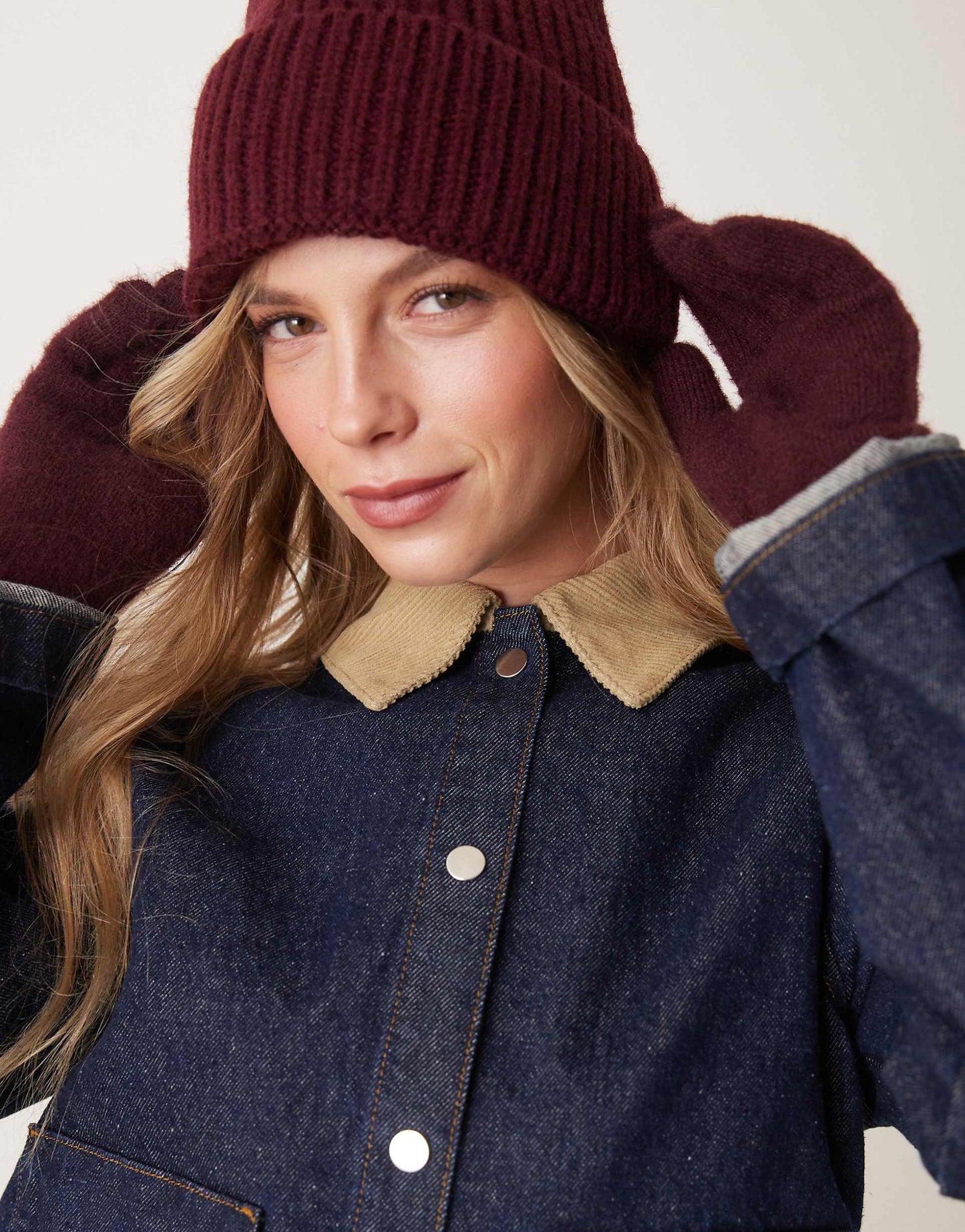 Boxy Canvas Jacket With Contrast Cord Collar