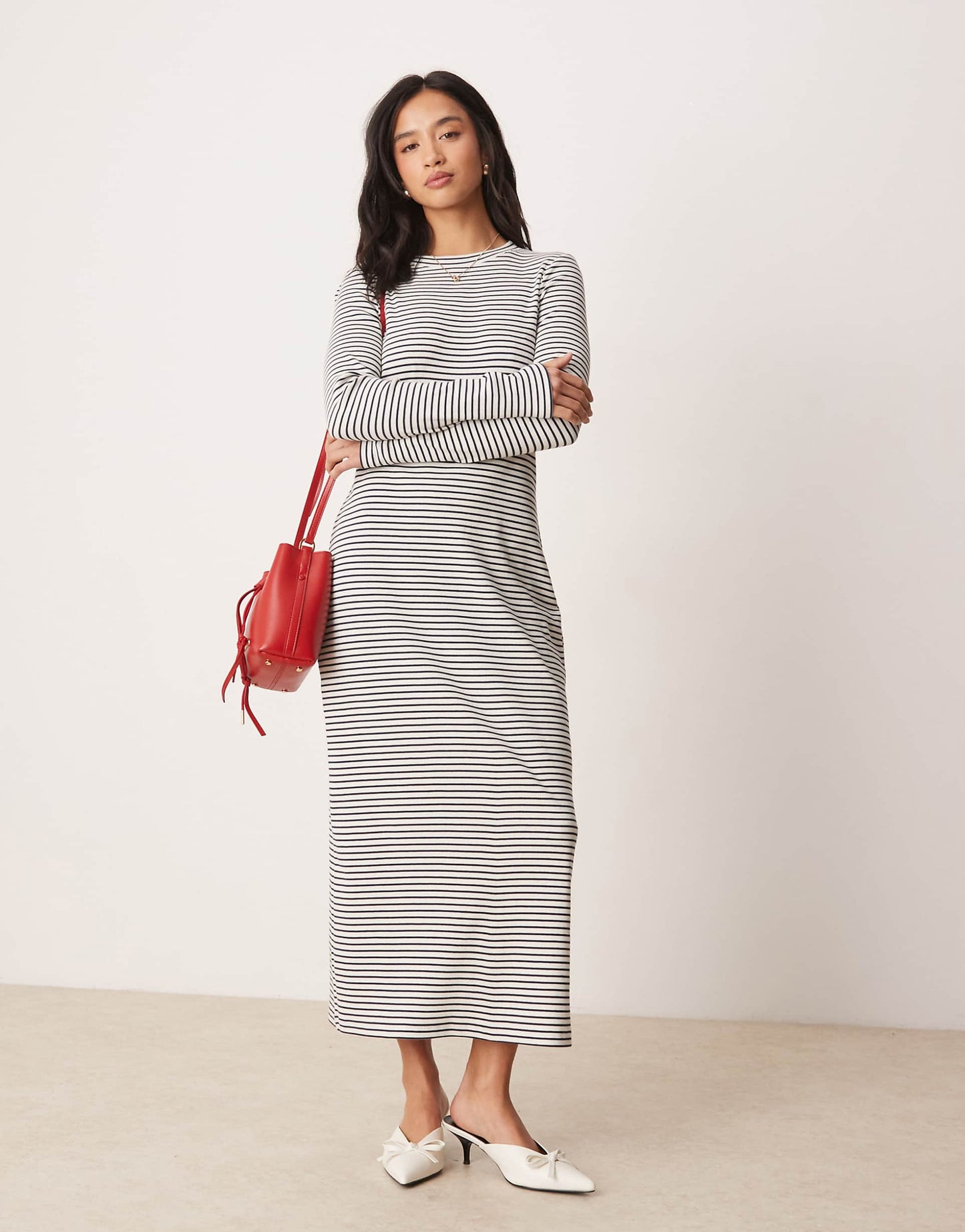 Petite Ribbed Column Maxi Dress