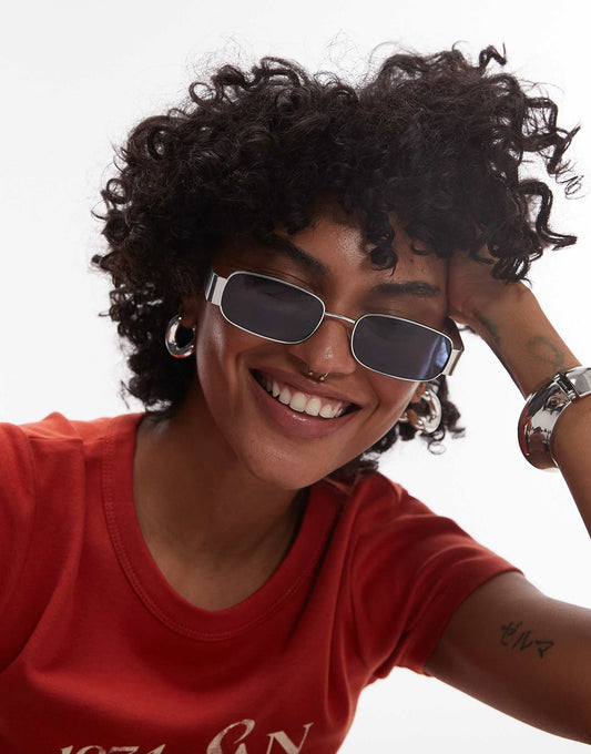Crete Rectangle Metal Sunglasses