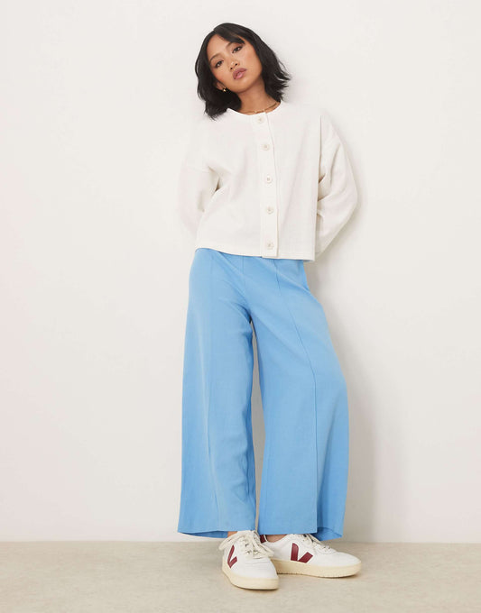 Petite Tailored Linen Culotte Trousers