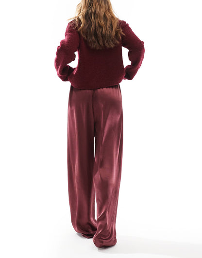 Satin Wide Leg Trouser