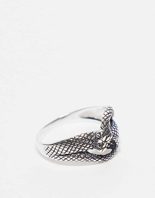 Sterling Silver Ring With Wrap Around Snake Design