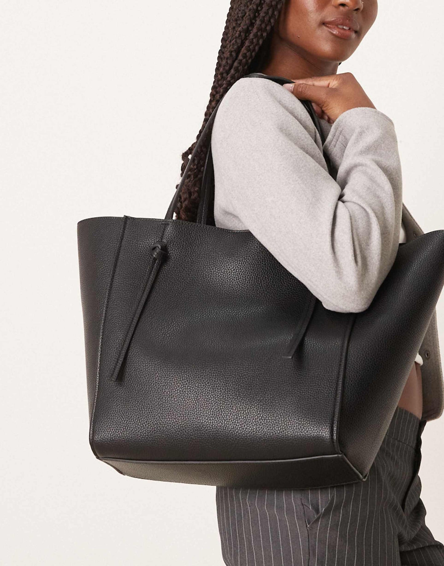 Faux Leather Oversized Tote Bag